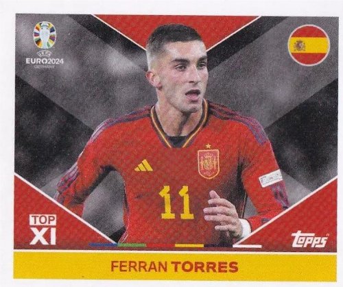 Topps - UEFA Germany Euro 2024 Αυτοκόλλητο - ESP TOP
1. Ferran Torres (Spain) - Top XI