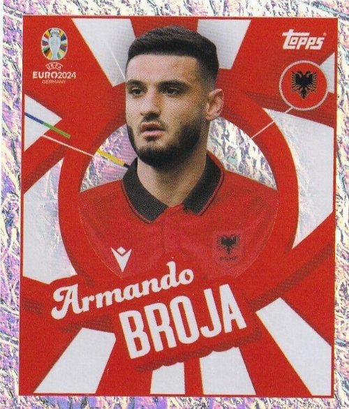 Topps - UEFA Germany Euro 2024 Αυτοκόλλητο - ALB PTW.
Armando Broja (Albania) Holo Foil