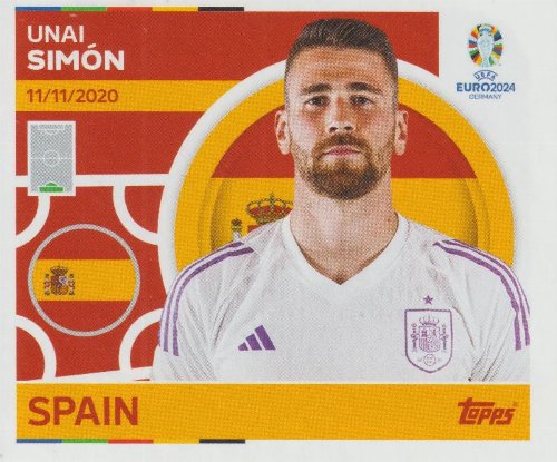 Topps - UEFA Germany Euro 2024 Sticker - ESP 4.
Unai Simón (Spain) l