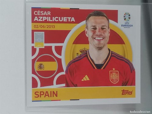 Topps - UEFA Germany Euro 2024 Αυτοκόλλητο - ESP 5.
César Azpilicueta (Spain)