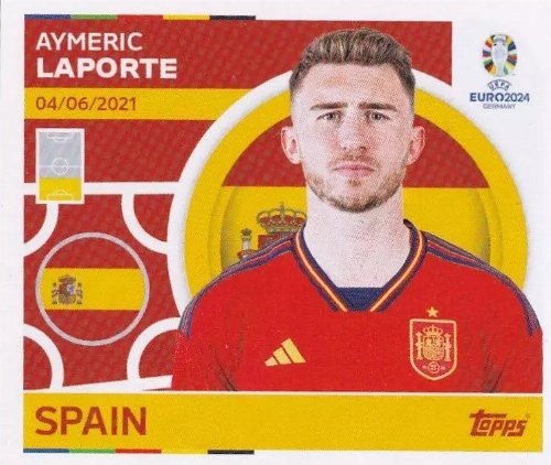 Topps - UEFA Germany Euro 2024 Αυτοκόλλητο - ESP 10.
Aymeric Laporte (Spain)