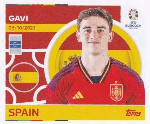 Topps - UEFA Germany Euro 2024 Αυτοκόλλητο - ESP 11.
Gavi (Spain)