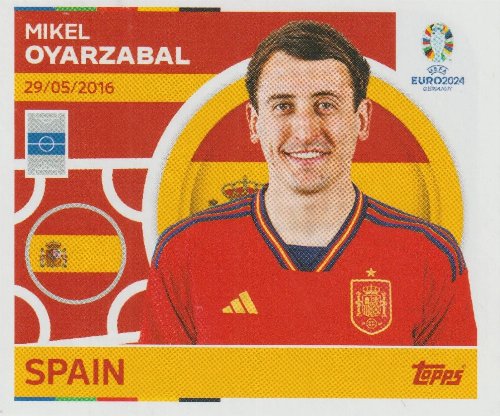 Topps - UEFA Germany Euro 2024 Sticker - ESP 16.
Mikel Oyarzabal (Spain)