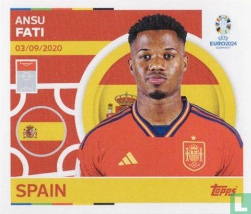 Topps - UEFA Germany Euro 2024 Sticker - ESP 20.
Ansu Fati (Spain)