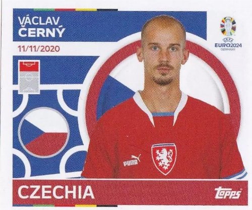 Topps - UEFA Germany Euro 2024 Αυτοκόλλητο - CZE 20.
Václav Černý (Czechia)
