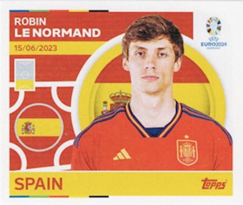 Topps - UEFA Germany Euro 2024 Αυτοκόλλητο - ESP 8.
Robin Le Normand (Spain)