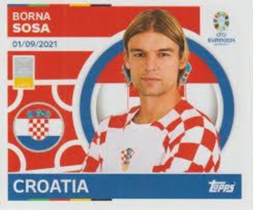 Topps - UEFA Germany Euro 2024 Αυτοκόλλητο - CRO 8.
Borna Sosa (Croatia)