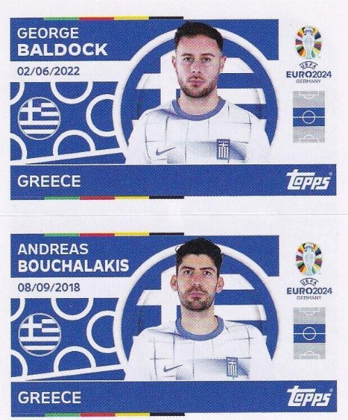 Topps - UEFA Germany Euro 2024 Αυτοκόλλητο - GRE 8.
George Baldock (Greece)