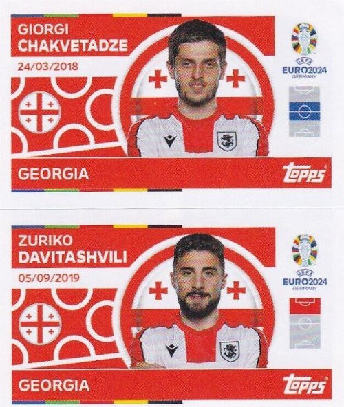 Topps - UEFA Germany Euro 2024 Αυτοκόλλητο - GEO 12.
Giorgi Chakvetadze (Georgia)