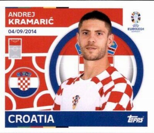 Topps - UEFA Germany Euro 2024 Sticker - CRO 20.
Andrej Kramarić (Croatia)