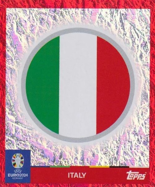 Topps - UEFA Germany Euro 2024 Sticker - ITA 1.
Logo (Italy) - Holo Foil