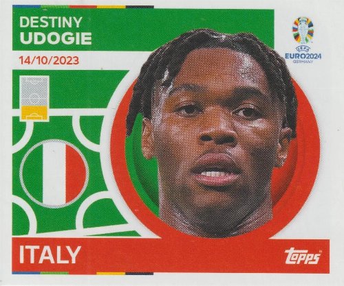 Topps - UEFA Germany Euro 2024 Αυτοκόλλητο - ITA 12.
Destiny Udogie (Italy)