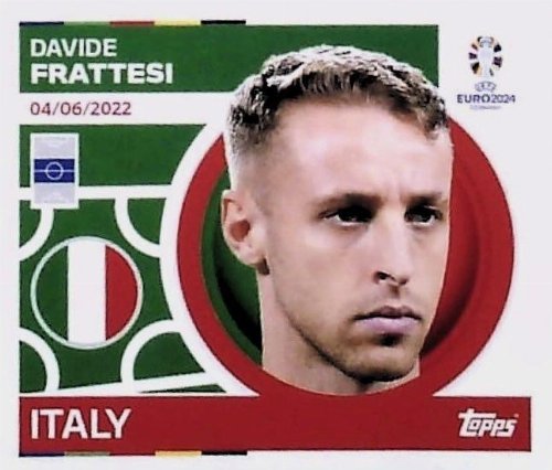 Topps - UEFA Germany Euro 2024 Αυτοκόλλητο - ITA 13.
Davide Frattesi (Italy)