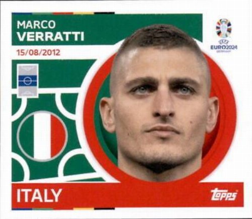 Topps - UEFA Germany Euro 2024 Αυτοκόλλητο - ITA 15.
Marco Verratti (Italy)