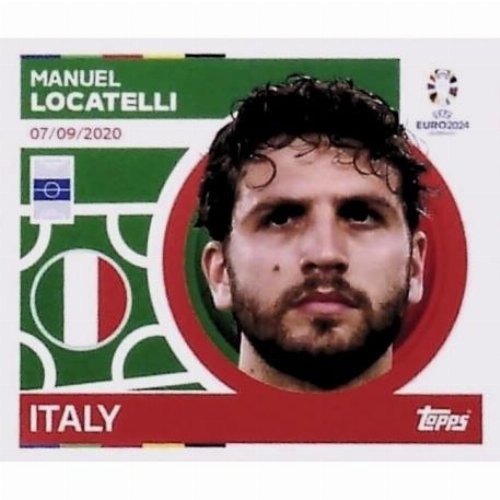 Topps - UEFA Germany Euro 2024 Αυτοκόλλητο - ITA 16.
Manuel Locatelli (Italy)