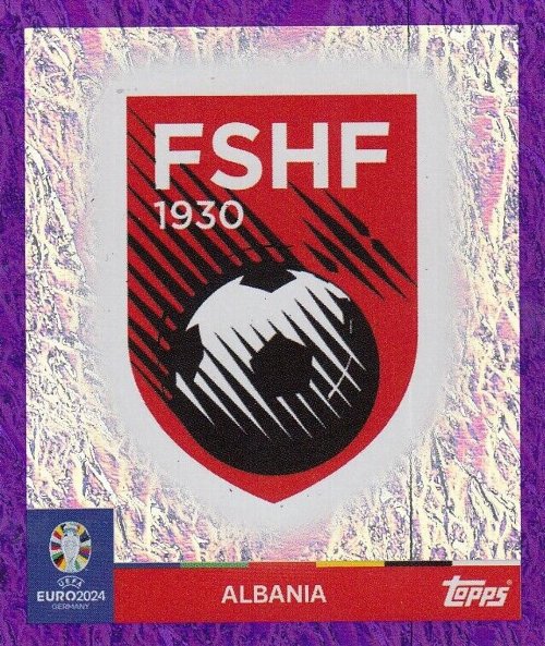 Topps - UEFA Germany Euro 2024 Αυτοκόλλητο - ALB 1.
Logo (Albania) - Holo Foil