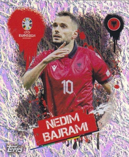 Topps - UEFA Germany Euro 2024 Αυτοκόλλητο - ALB 3.
Nedim Bajrami (Albania) Holo Foil