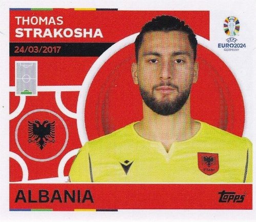 Topps - UEFA Germany Euro 2024 Αυτοκόλλητο - ALB 4.
Thomas Strakosha (Albania)