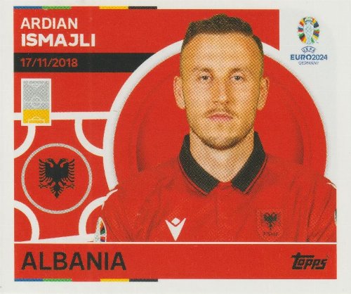 Topps - UEFA Germany Euro 2024 Αυτοκόλλητο - ALB 9.
Ardian Ismajli (Albania)