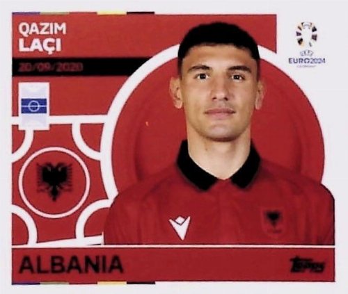 Topps - UEFA Germany Euro 2024 Αυτοκόλλητο - ALB 12.
Qazim Laçi (Albania)