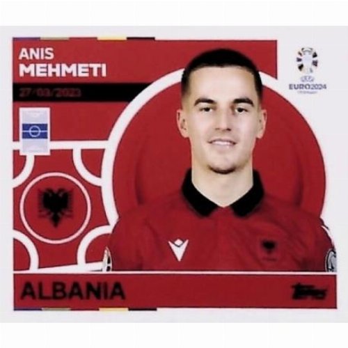 Topps - UEFA Germany Euro 2024 Αυτοκόλλητο - ALB 14.
Anis Mehmeti (Albania)