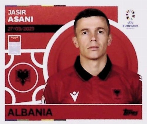 Topps - UEFA Germany Euro 2024 Αυτοκόλλητο - ALB 16.
Jasir Asani (Albania)