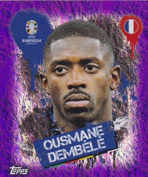 Topps - UEFA Germany Euro 2024 Αυτοκόλλητο - FRA 3.
Ousmane Dembéle (France) - Purple Parallel Foil