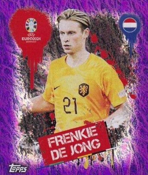 Topps - UEFA Germany Euro 2024 Αυτοκόλλητο - NED 3.
Frenkie de Jong (Netherlands) - Purple Parallel Foil