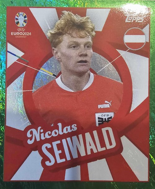 Topps - UEFA Germany Euro 2024 Αυτοκόλλητο - AUT PTW.
Nicolas Seiwald (Austria) - Green Parallel Foil