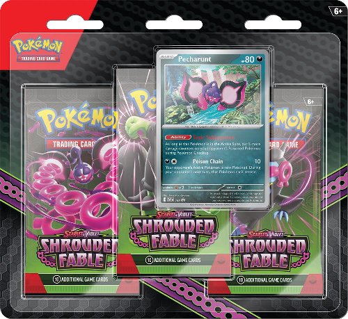 Pokemon TCG Scarlet & Violet Shrouded Fable -
Pecharunt 3-Booster Blister