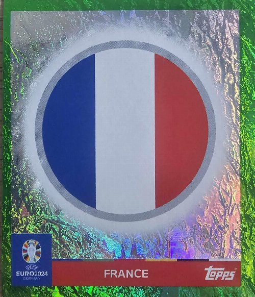 Topps - UEFA Germany Euro 2024 Sticker - FRA 1.
Logo (France) - Green Parallel Foil