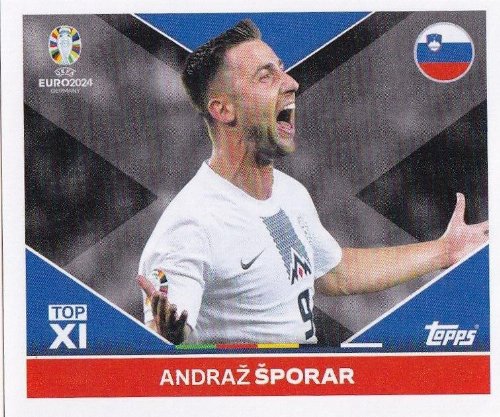 Topps - UEFA Germany Euro 2024 Sticker - SVN TOP
2. Andraž Šporar (Slovenia) - Top XI