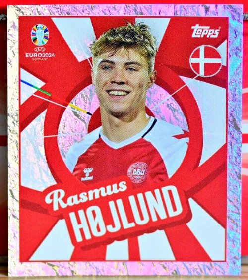 Topps - UEFA Germany Euro 2024 Sticker - DEN
PTW. Rasmus Højlund (Denmark) Holo Foil