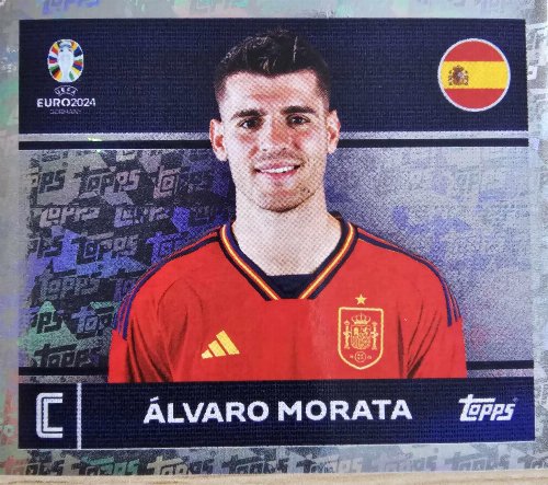 Topps - UEFA Germany Euro 2024 Αυτοκόλλητο - ESP 2.
Álvaro Morata (Spain) - Topps Parallel Foil