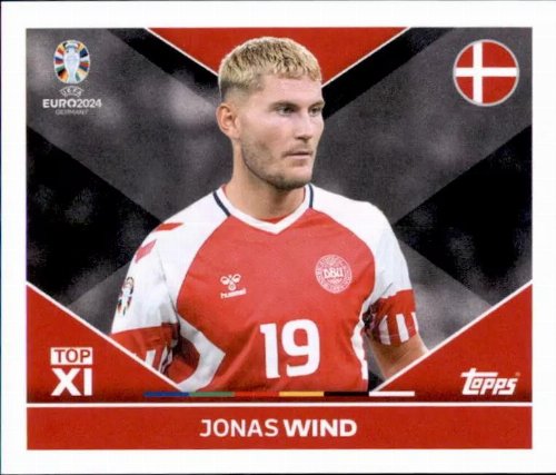 Topps - UEFA Germany Euro 2024 Sticker - DEN TOP
2. Jonas Wind (Denmark) - Top XI