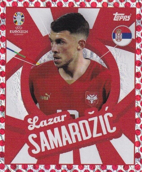 Topps - UEFA Germany Euro 2024 Αυτοκόλλητο - SRB PTW.
Lazar Samardžić (Serbia) Holo Foil