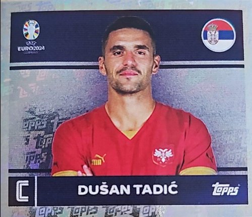 Topps - UEFA Germany Euro 2024 Sticker - SRB 2.
Dušan Tadić (Serbia) - Topps Parallel Foil