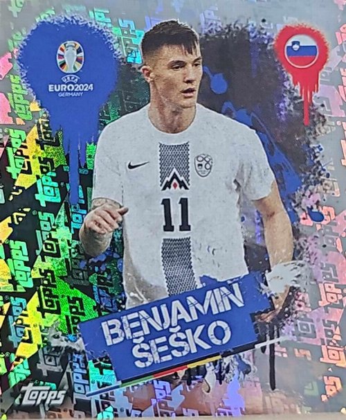 Topps - UEFA Germany Euro 2024 Αυτοκόλλητο - SVN 3.
Benjamin Šeško (Slovenia) - Topps Parallel Foil