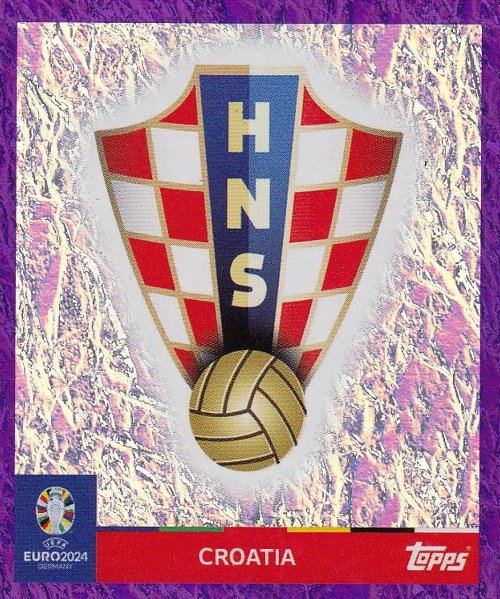 Topps - UEFA Germany Euro 2024 Sticker - CRO 1.
Logo (Croatia) - Purple Parallel Foil