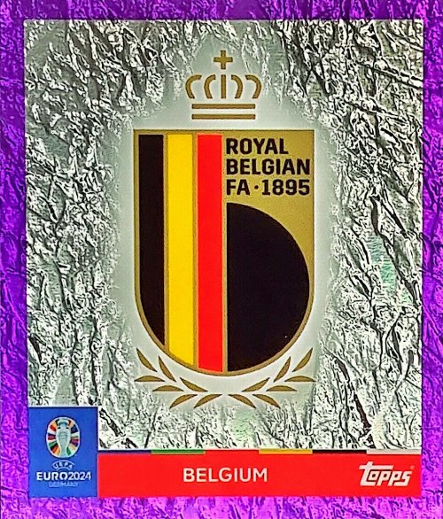 Topps - UEFA Germany Euro 2024 Αυτοκόλλητο - BEL 1.
Logo (Belgium) - Purple Parallel Foil