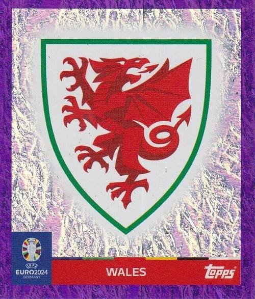 Topps - UEFA Germany Euro 2024 Αυτοκόλλητο - WAL 1.
Logo (Wales) - Purple Parallel Foil