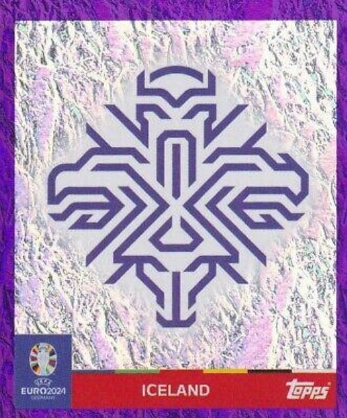 Topps - UEFA Germany Euro 2024 Sticker - ICE 1.
Logo (Iceland) - Purple Parallel Foil