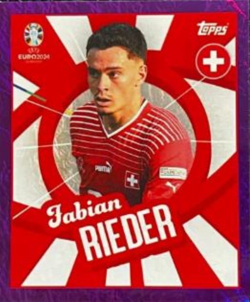 Topps - UEFA Germany Euro 2024 Sticker - SUI
PTW. Fabian Rieder (Switzerland) - Purple Parallel
Foil