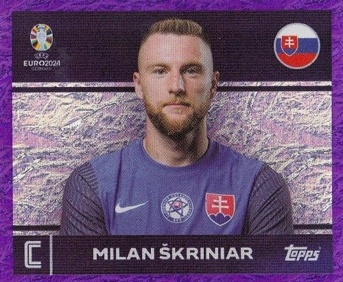 Topps - UEFA Germany Euro 2024 Αυτοκόλλητο - SVK 2.
Milan Škriniar (Slovakia) - Purple Parallel Foil