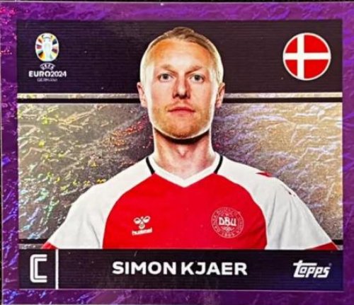 Topps - UEFA Germany Euro 2024 Sticker - DEN 2.
Simon Kjaer (Denmark) - Purple Parallel Foil