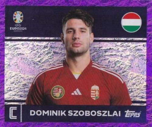 Topps - UEFA Germany Euro 2024 Αυτοκόλλητο - HUN 2.
Dominik Szoboszlai (Hungary) - Purple Parallel Foil