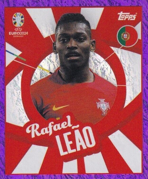 Topps - UEFA Germany Euro 2024 Αυτοκόλλητο - POR PTW.
Rafael Leão (Portugal) - Purple Parallel Foil