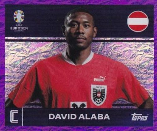 Topps - UEFA Germany Euro 2024 Sticker - AUT 2.
David Alaba (Austria) - Purple Parallel Foil