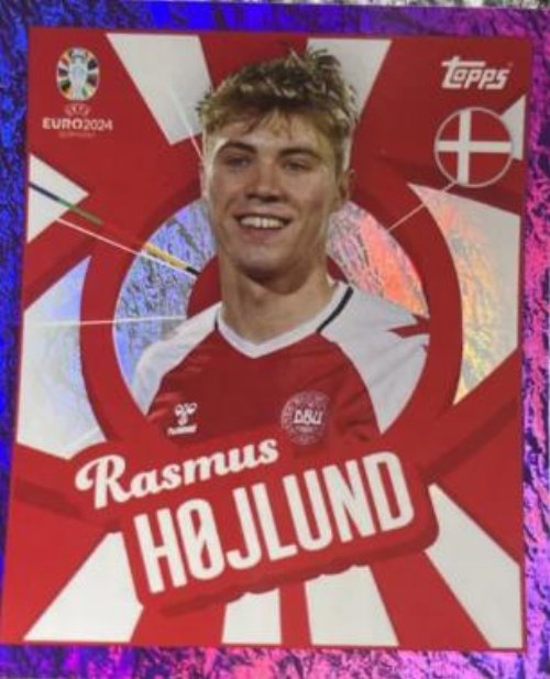 Topps - UEFA Germany Euro 2024 Sticker - DEN
PTW. Rasmus Højlund (Denmark) - Purple Parallel
Foil