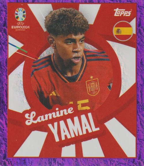 Topps - UEFA Germany Euro 2024 Sticker - ESP
PTW. Lamine Yamal (Spain) - Purple Parallel
Foil